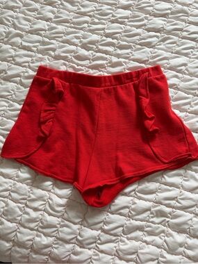 Revamped Bright Red Cozy Lounge Shorts Junior Girls